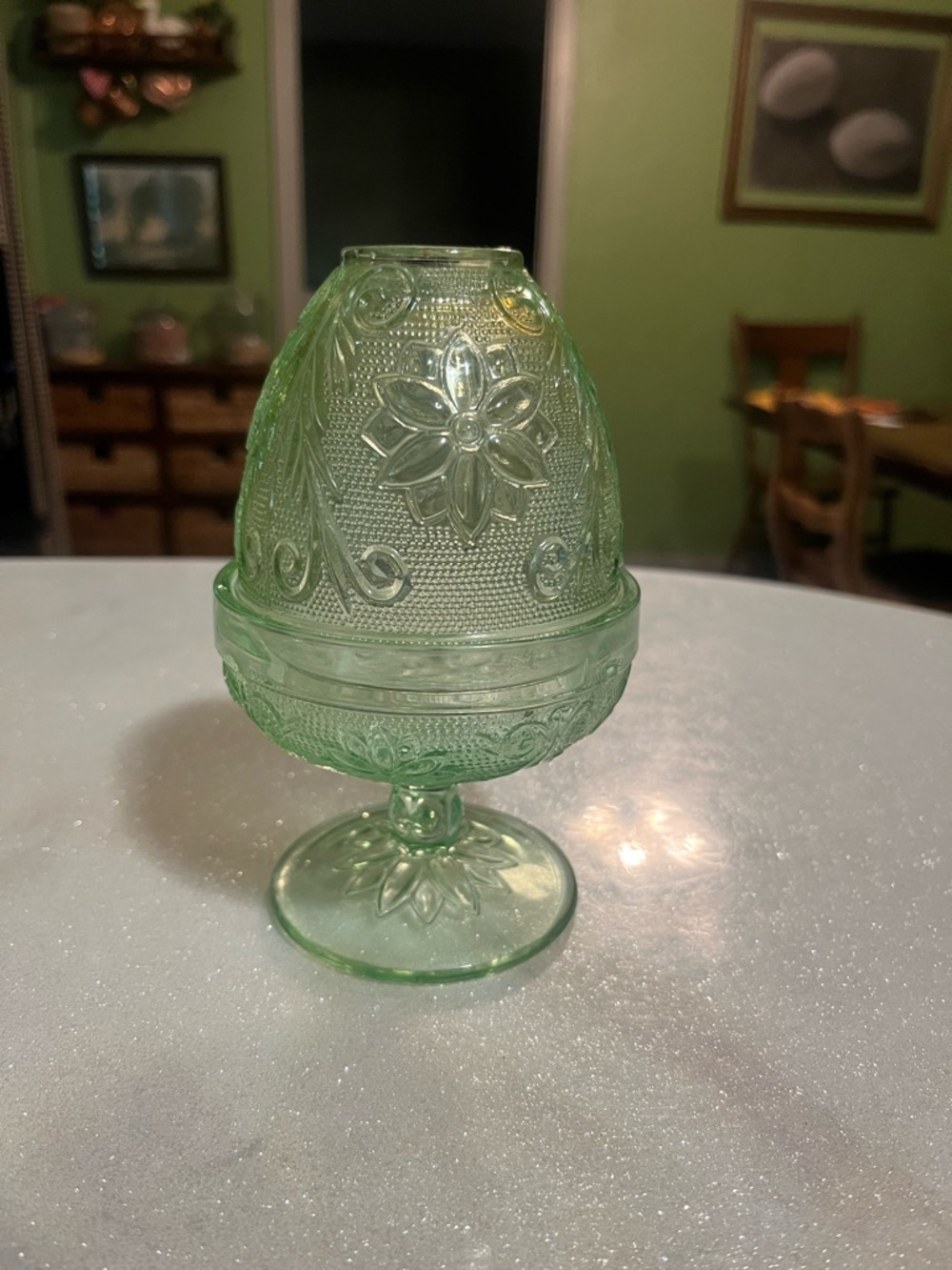 Chantilly Fairy Lamp, no chips or cracks. - Picture 2 of 4